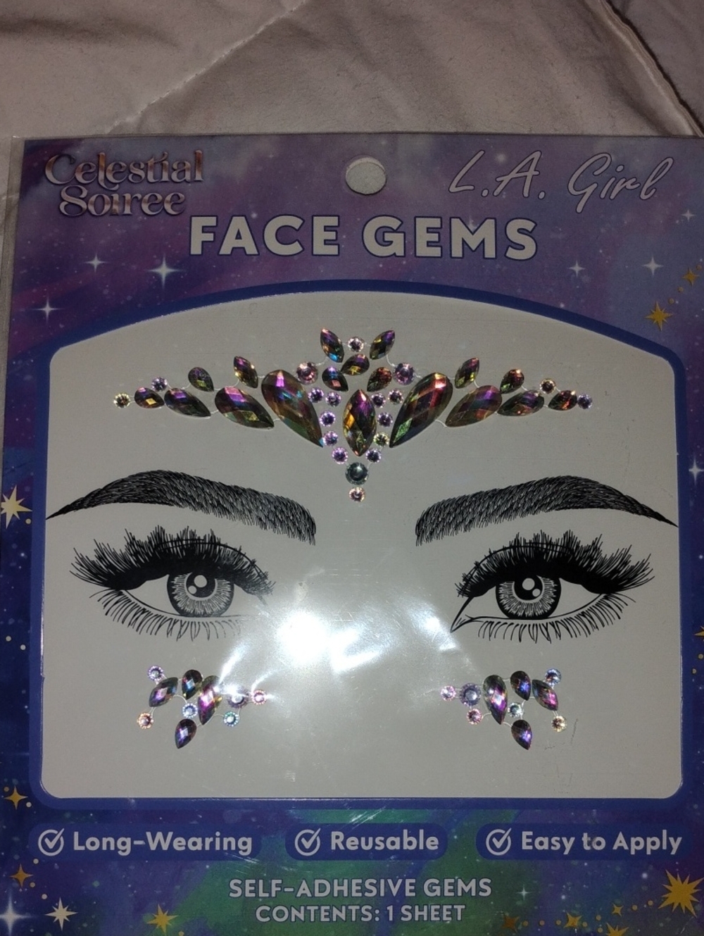 Celestial Soiree Face Gems – Iridescent Purple Accent